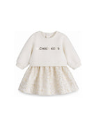 Abito per neonata Michael Kors Kids bianco con stampa logo sul davanti R30658 117 MICHAEL KORS KIDS 