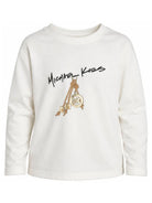 T-shirt per bambina Michael Kors bianca con stampa logo sul davanti R30684 117 MICHAEL KORS KIDS 