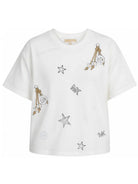 T-shirt per bambina Michael Kors Kids bianca con stampa stelle all-over R30689 117 MICHAEL KORS KIDS 