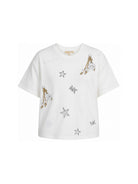 T-shirt per bambina Michael Kors Kids bianca con stampa stelle all-over R30689 117 MICHAEL KORS KIDS 