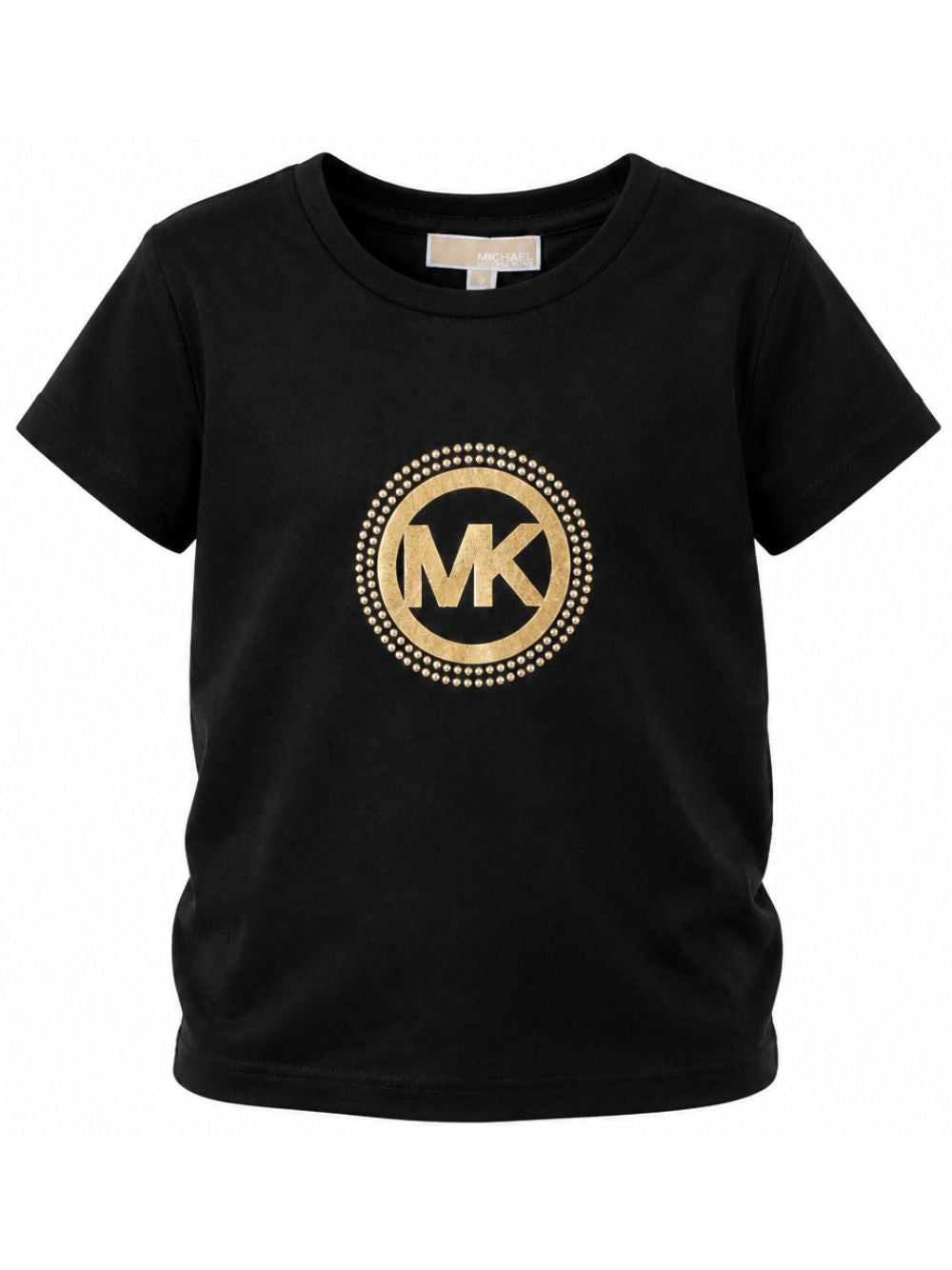 T-shirt per bambina Michael Kors Kids nera con logo sul davanti R30690 09B MICHAEL KORS KIDS 