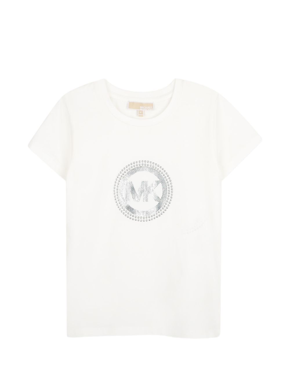 T-shirt per bambina Michael Kors Kids bianca con logo sul davanti R30690 117 MICHAEL KORS KIDS 