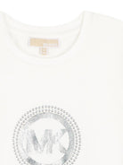 T-shirt per bambina Michael Kors Kids bianca con logo sul davanti R30690 117 MICHAEL KORS KIDS 