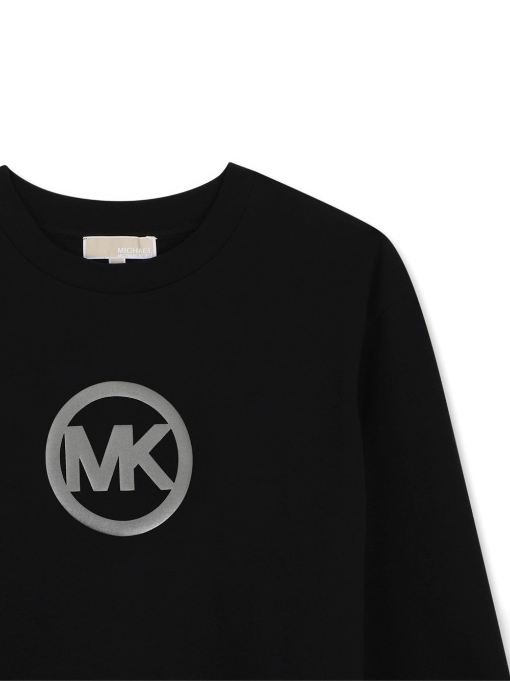 T-shirt per bambina Michael Kors Kids nera con stampa logo R30691 09B MICHAEL KORS KIDS 