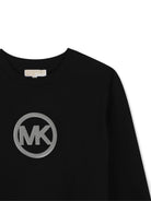 T-shirt per bambina Michael Kors Kids nera con stampa logo R30691 09B MICHAEL KORS KIDS 