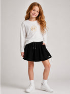T-shirt per bambina Michael Kors Kids bianca con stampa logo R30691 117 MICHAEL KORS KIDS 