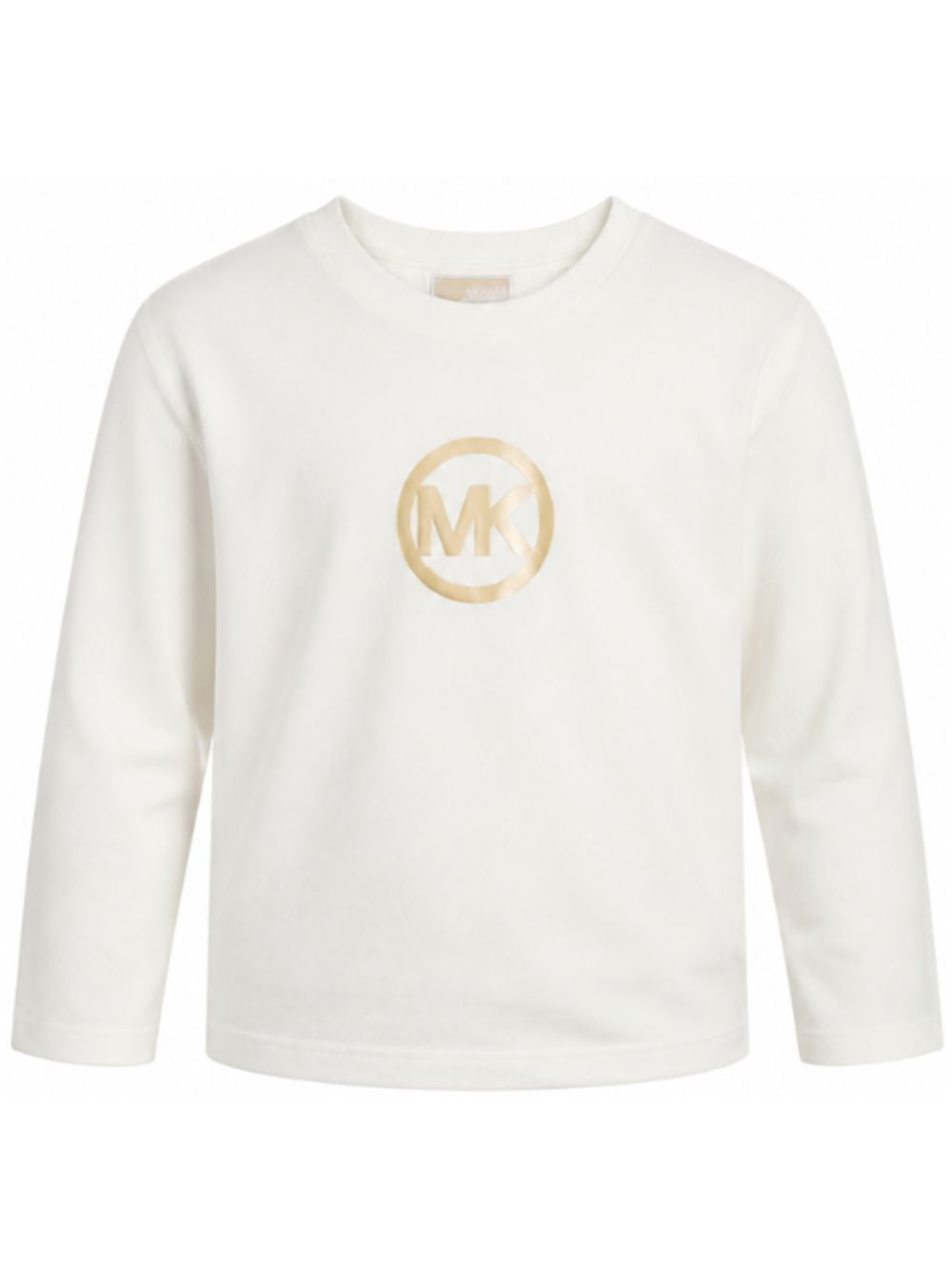 T-shirt per bambina Michael Kors Kids bianca con stampa logo R30691 117 MICHAEL KORS KIDS 