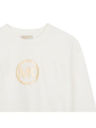 T-shirt per bambina Michael Kors Kids bianca con stampa logo R30691 117 MICHAEL KORS KIDS 