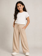 Pantaloni per bambina Michael Kors Kids beige con motivo monogramma all-over R30698 301 MICHAEL KORS KIDS 