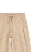 Pantaloni per bambina Michael Kors Kids beige con motivo monogramma all-over R30698 301 MICHAEL KORS KIDS 