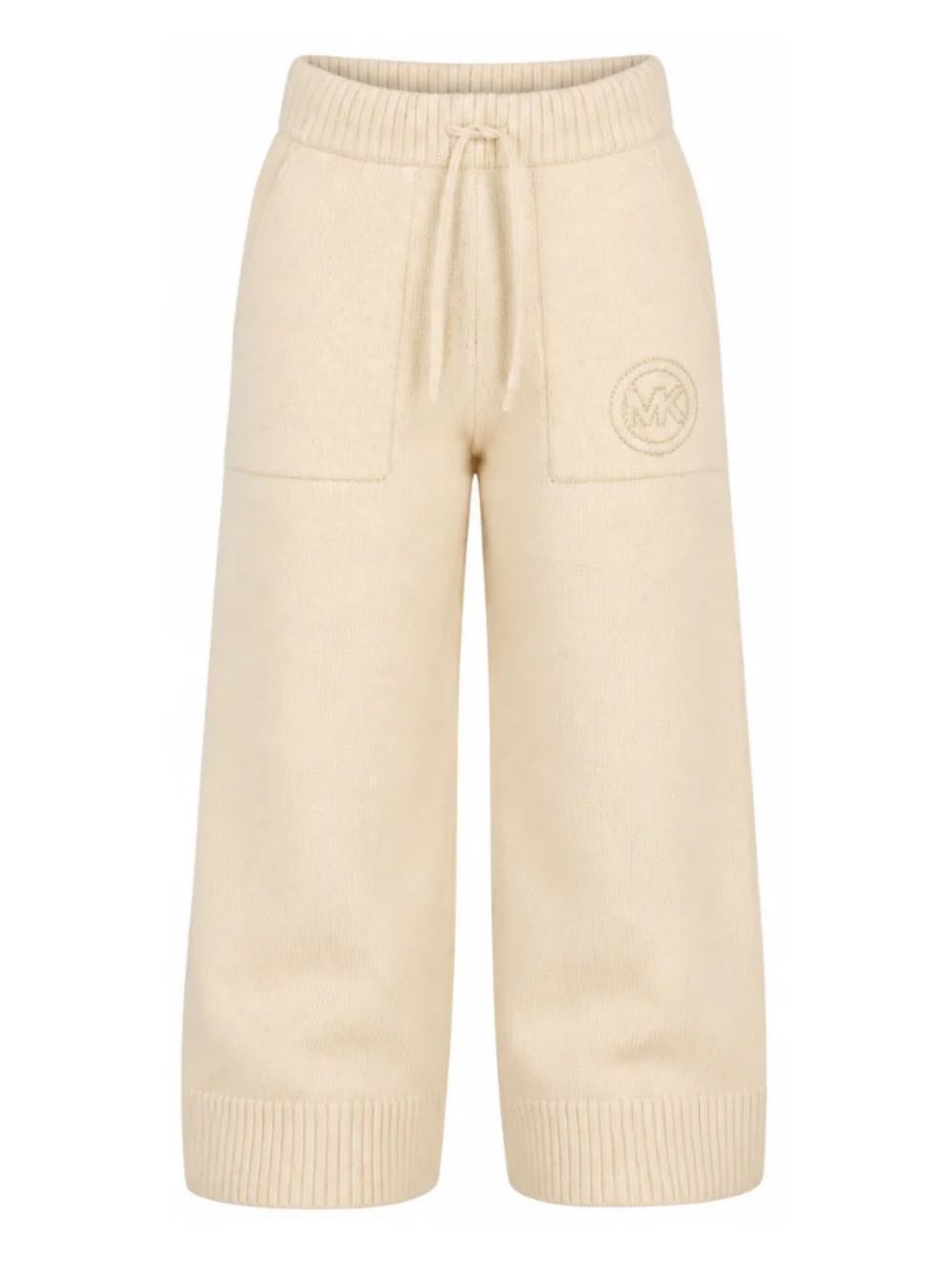 Pantaloni per bambina Michael Kors Kids beige con logo sul davanti R30700 247 MICHAEL KORS KIDS 