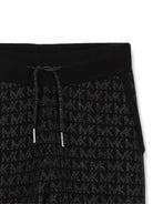 Pantaloni sportivi per bambina Michael Kors Kids neri con monogramma R30701 09B MICHAEL KORS KIDS 