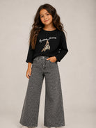 Jeans per bambina Michael Kors Kids grigi a gamba ampia con stampa R30703 Z11 MICHAEL KORS KIDS 