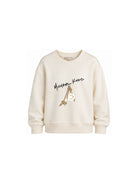 Felpa per bambina Michael Kors Kids beige con stampa grafica R30708 190 MICHAEL KORS KIDS 