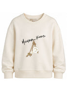 Felpa per bambina Michael Kors Kids beige con stampa grafica R30708 190 MICHAEL KORS KIDS 
