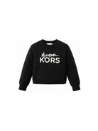 Maglione per bambina Michael Kors Kids nera con logo sul davanti R30718 09B MICHAEL KORS KIDS 