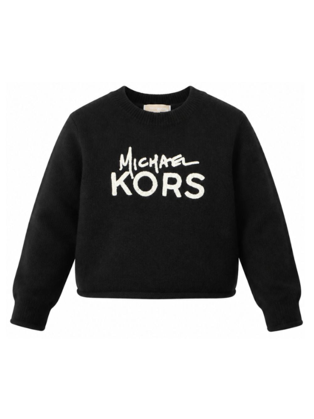 Maglione per bambina Michael Kors Kids nera con logo sul davanti R30718 09B MICHAEL KORS KIDS 