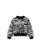 Maglione per bambina Michael Kors Kids bianco e nero con motivo zebrato R30719 09B MICHAEL KORS KIDS 