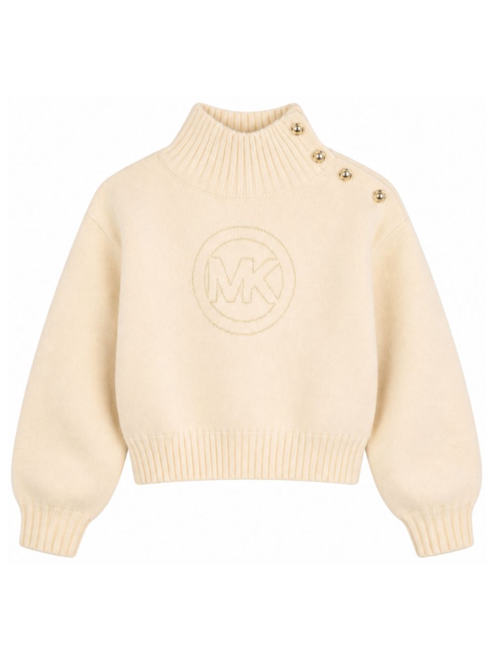 Maglione per bambina Michael Kors Kids beige con collo alto R30720 247 MICHAEL KORS KIDS 