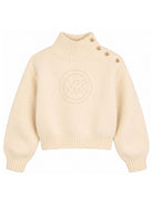 Maglione per bambina Michael Kors Kids beige con collo alto R30720 247 MICHAEL KORS KIDS 