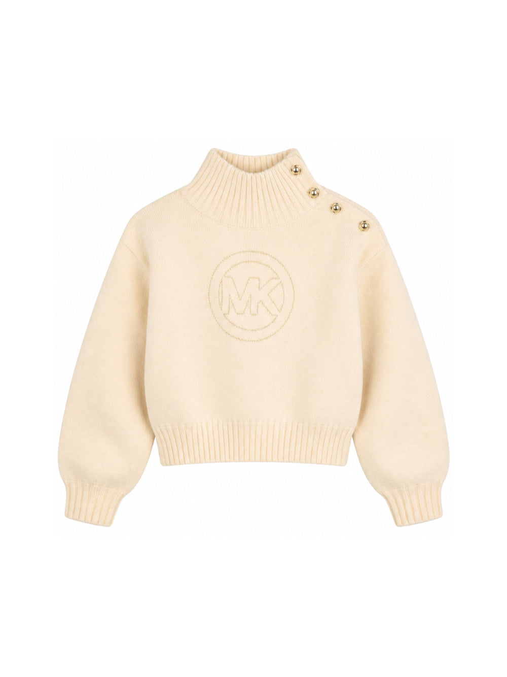Maglione per bambina Michael Kors Kids beige con collo alto R30720 247 MICHAEL KORS KIDS 