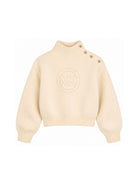 Maglione per bambina Michael Kors Kids beige con collo alto R30720 247 MICHAEL KORS KIDS 