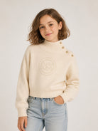 Maglione per bambina Michael Kors Kids beige con collo alto R30720 247 MICHAEL KORS KIDS 