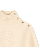 Maglione per bambina Michael Kors Kids beige con collo alto R30720 247 MICHAEL KORS KIDS 