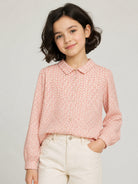 Camicia per bambina Michael Kors Kids rosa con monogramma all-over R30729 01G MICHAEL KORS KIDS 