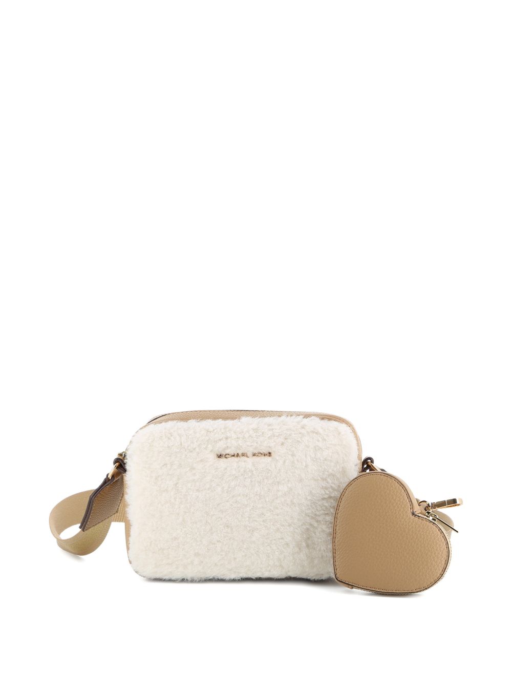 Borsa a spalla per bambina Michael Kors Kids beige con finitura in shearling R30816 117 MICHAEL KORS KIDS 