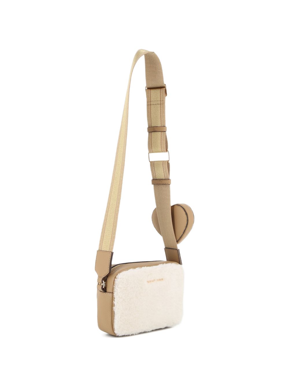 Borsa a spalla per bambina Michael Kors Kids beige con finitura in shearling R30816 117 MICHAEL KORS KIDS 