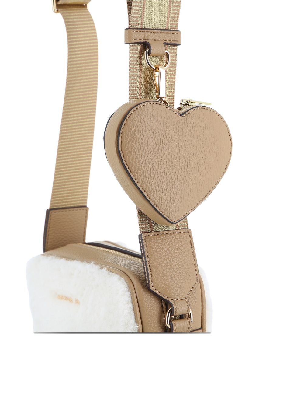 Borsa a spalla per bambina Michael Kors Kids beige con finitura in shearling R30816 117 MICHAEL KORS KIDS 