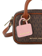 Borsa a mano per bambina Michael Kors Kids marrone con stampa monogramma all-over R30817 340 MICHAEL KORS KIDS 