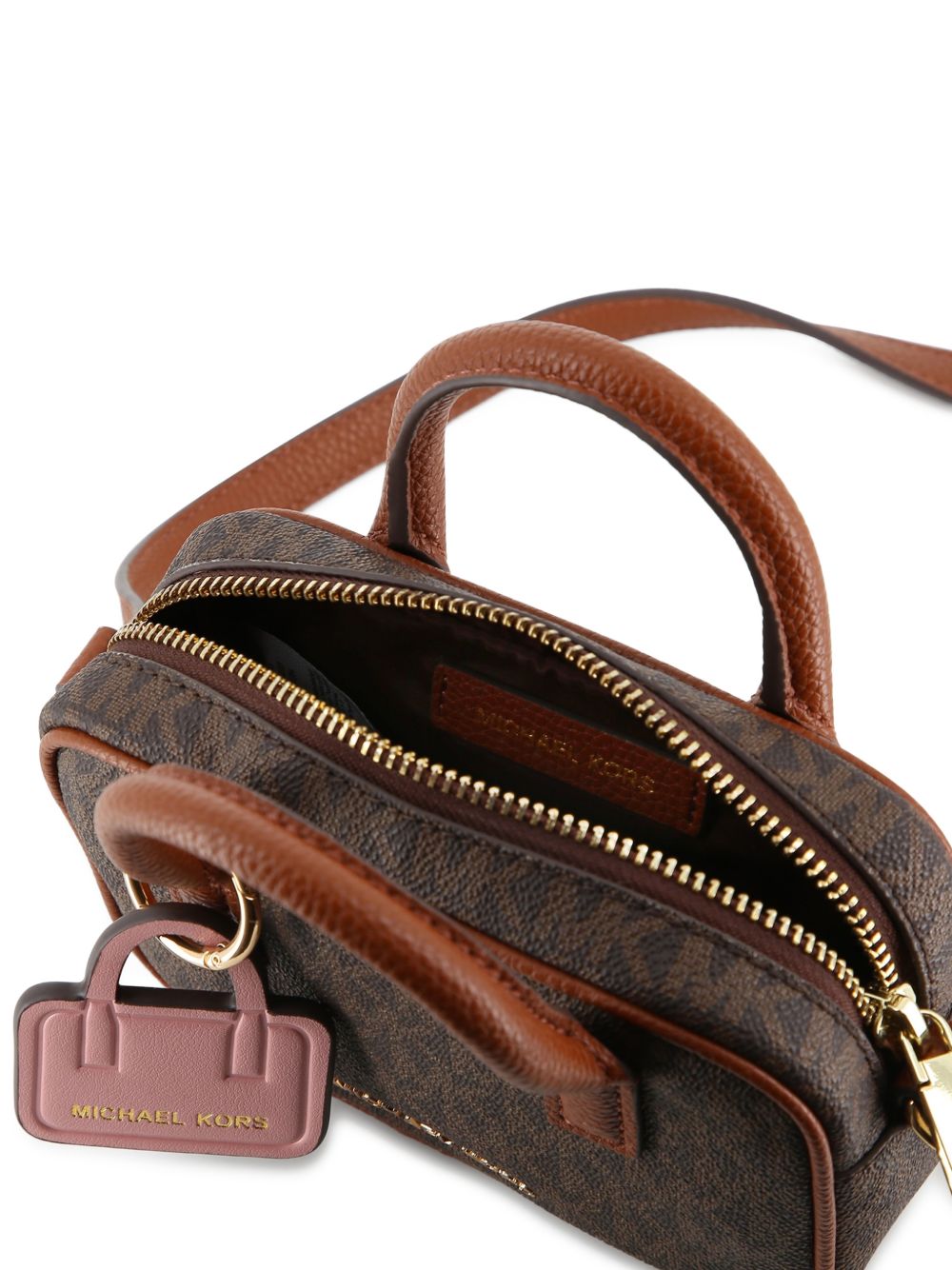 Borsa a mano per bambina Michael Kors Kids marrone con stampa monogramma all-over R30817 340 MICHAEL KORS KIDS 