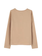 T-shirt per bambina Michael Kors Kids beige con stampa con logo metallizzato sul davanti R30825 301 MICHAEL KORS KIDS 
