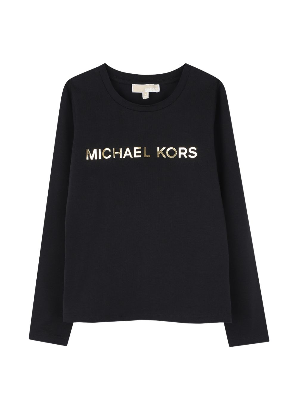 T-shirt per bambina Michael Kors Kids nera con logo sul davanti R30829 09B MICHAEL KORS KIDS 