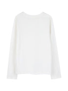 T-shirt per bambina Michael Kors Kids bianca con logo effetto metalizzato sul davanti R30829 117 MICHAEL KORS KIDS 