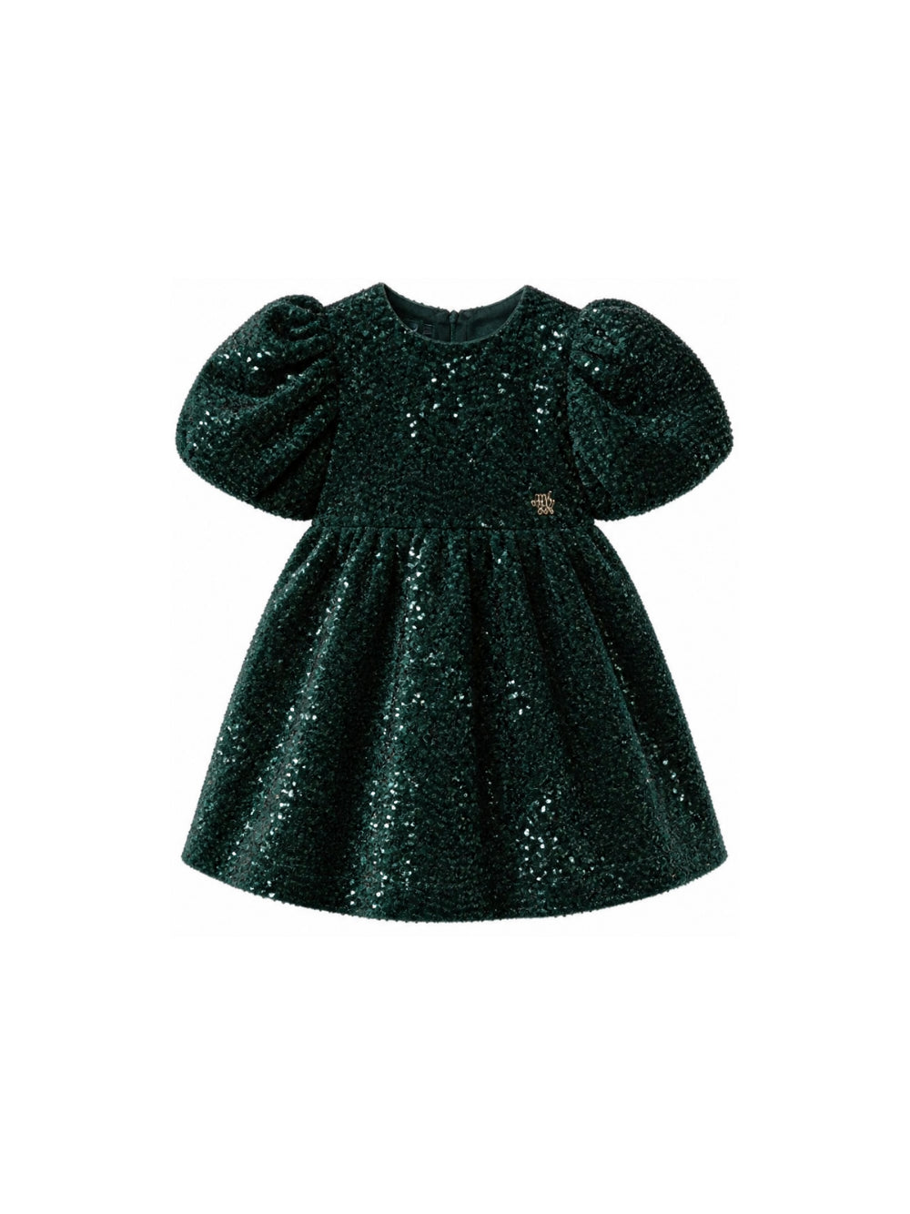 Abito per bambina Mimisol Kids verde con decorazione paillettes MFAB812TS1140 GRN MIMISOL KIDS 