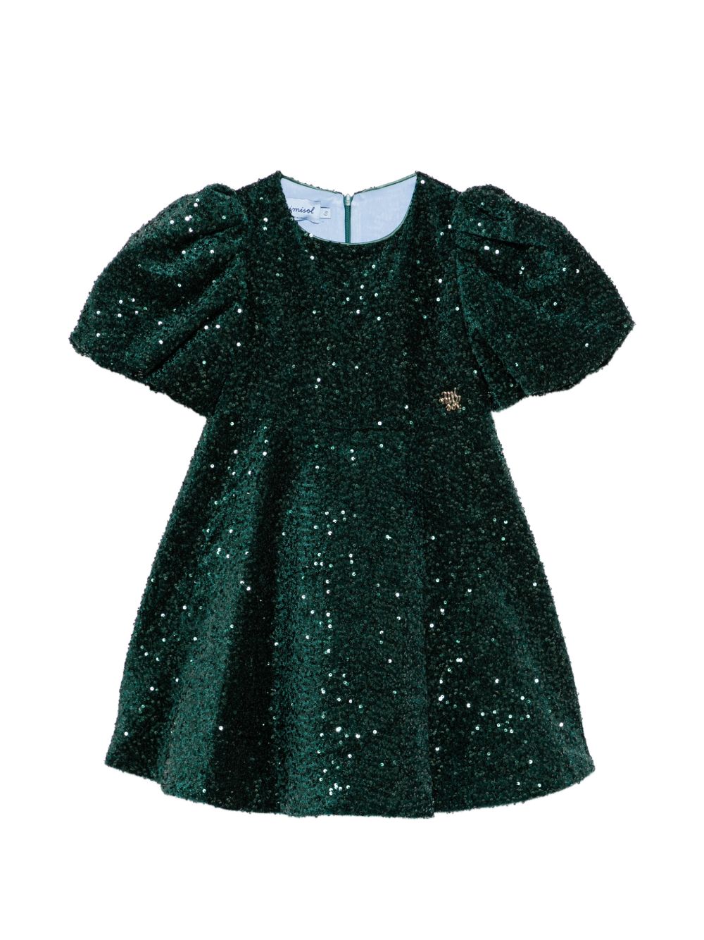Abito per bambina Mimisol Kids verde con decorazione paillettes MFAB812TS1140 GRN MIMISOL KIDS 