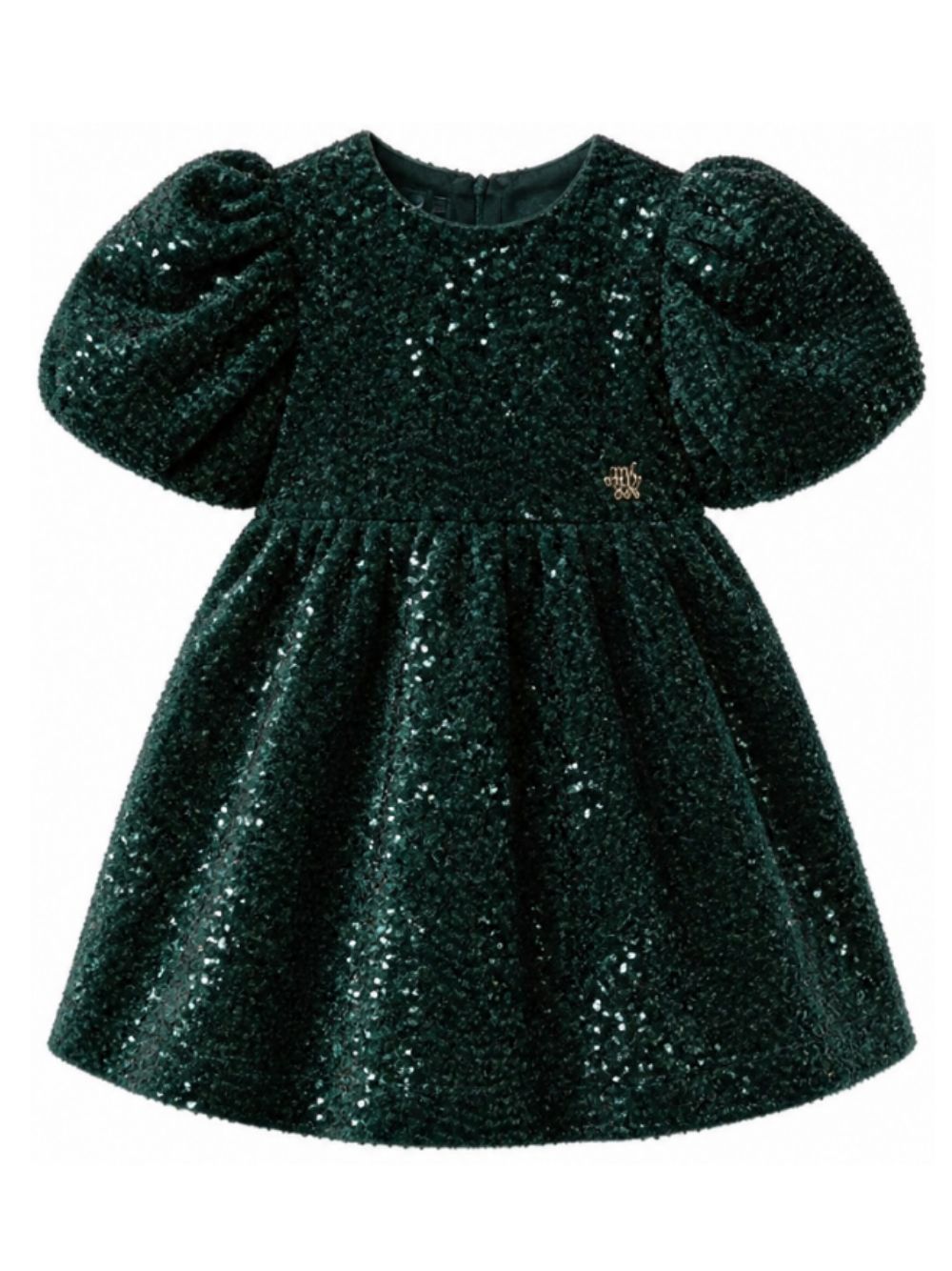 Abito per bambina Mimisol Kids verde con decorazione paillettes MFAB812TS1140 GRN MIMISOL KIDS 