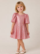 Abito per bambina Mimisol Kids rosa con decorazione con paillettes MFAB812TS1140 PNK MIMISOL KIDS 
