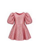Abito per bambina Mimisol Kids rosa con decorazione con paillettes MFAB812TS1140 PNK MIMISOL KIDS 