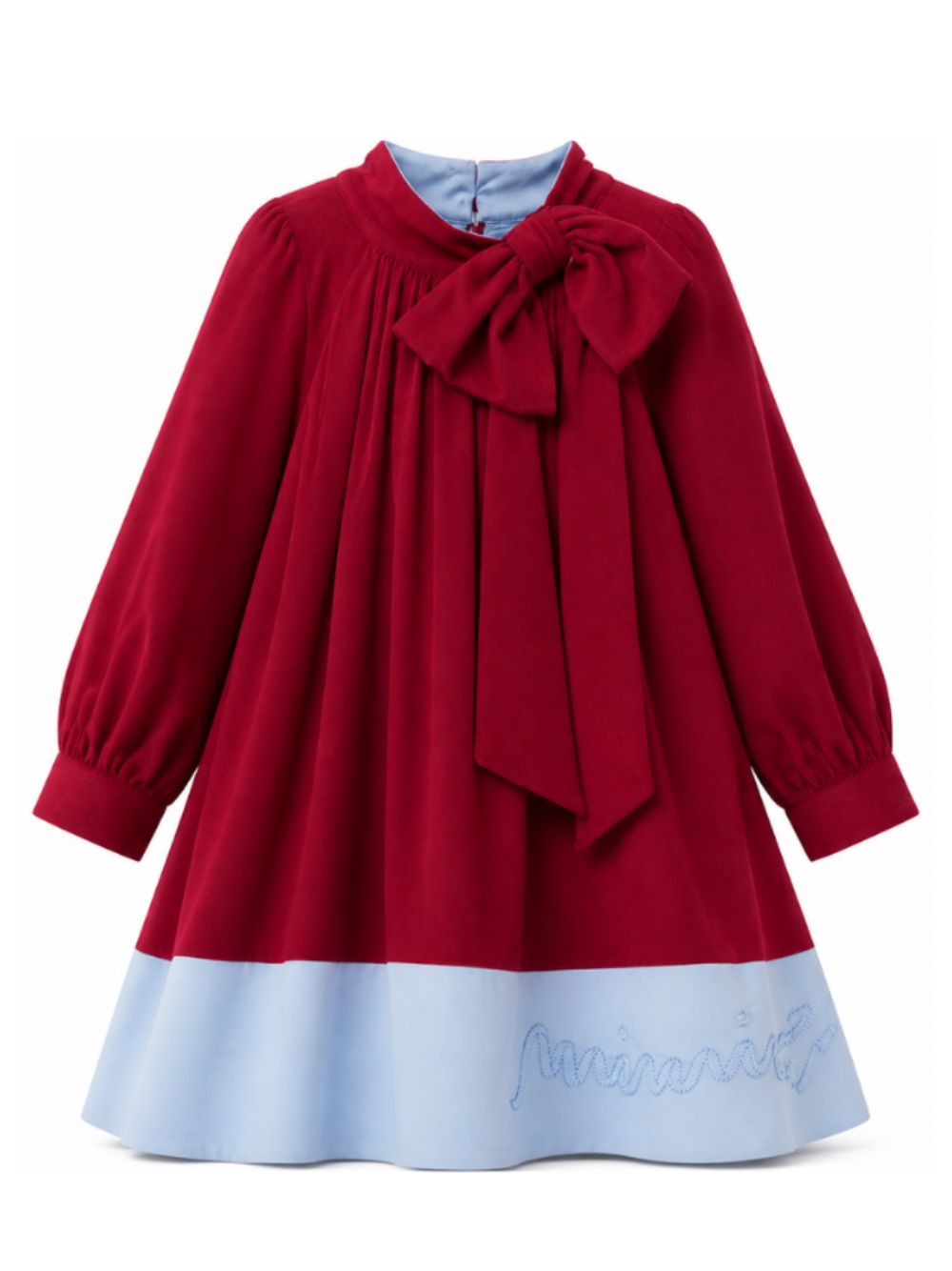 Abito con fiocco per bambina Mimisol Kids rosso con design color-block MFAB825V1TS0322 BRL MIMISOL KIDS 