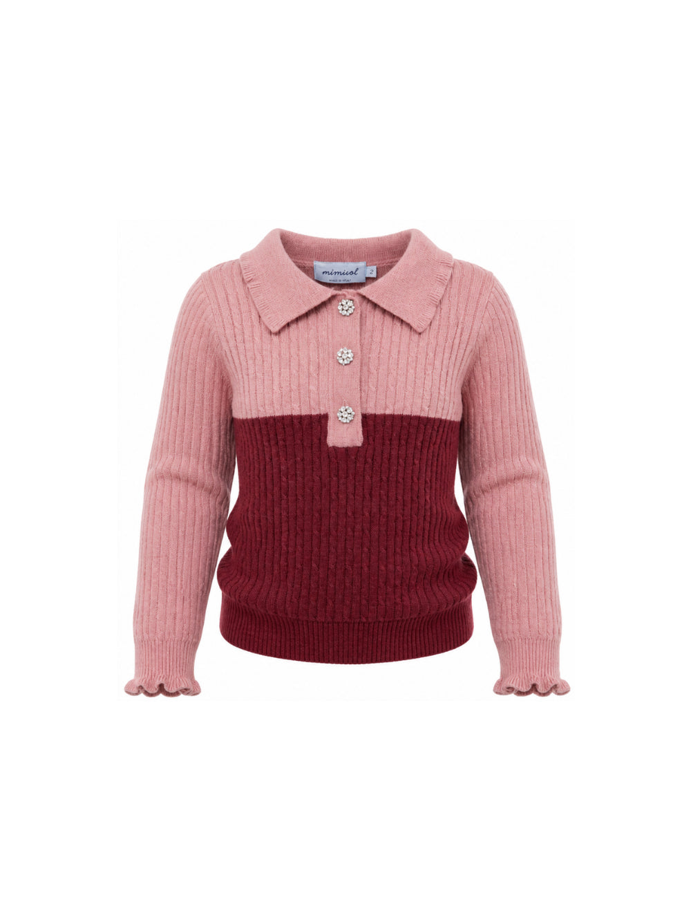 Maglione intrecciato per bambina Mimisol Kids multicolor con decorazione MFMA063KK0000 BRP MIMISOL KIDS 
