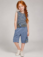 Top a righe per bambina Mimisol Kids blu smanicato MFTP106TS1142 LTB MIMISOL KIDS 