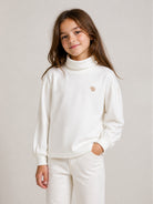T-shirt per bambina Mimisol Kids bianca con applicazione MFTS090TS0378 CRM MIMISOL KIDS 
