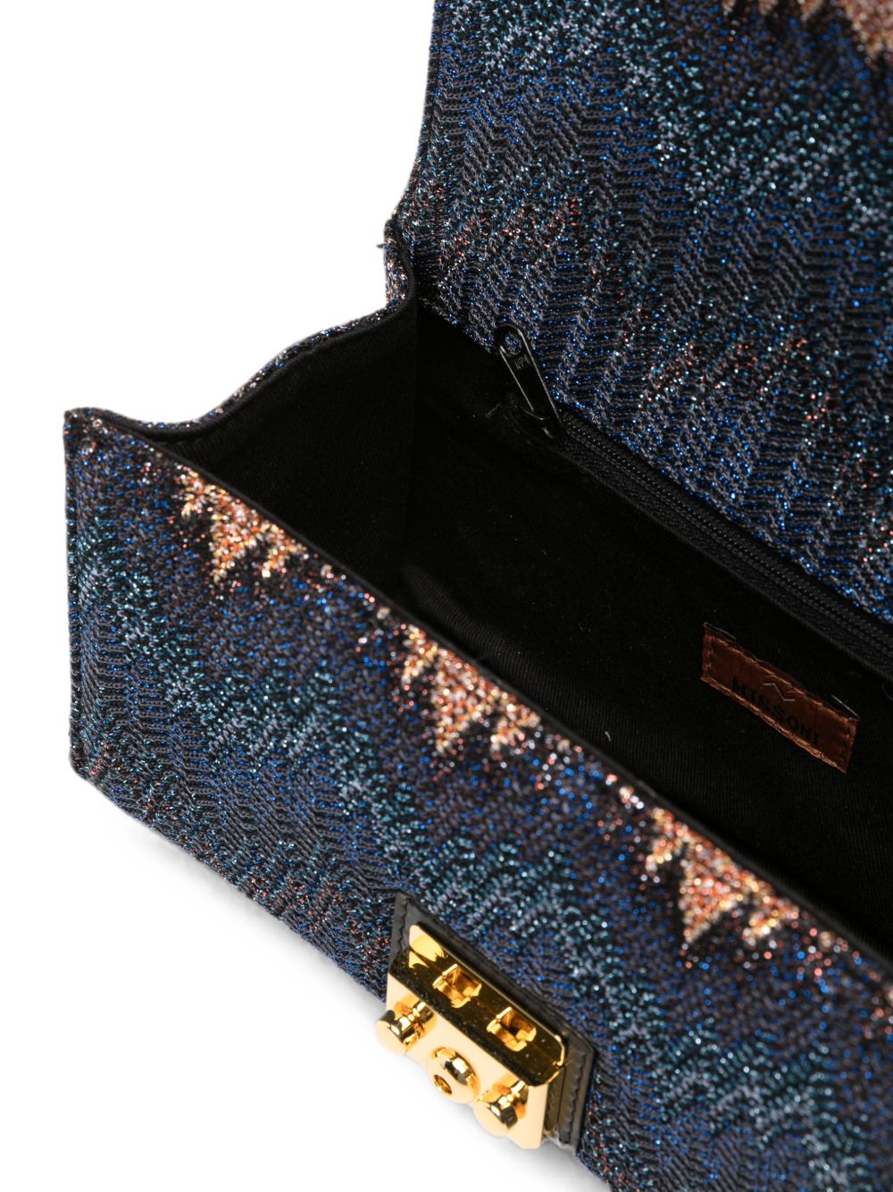 Borsa per bambina Missoni Kids blu con motivo a zig zag MZ0A38 Q0121 620MC MISSONI KIDS 