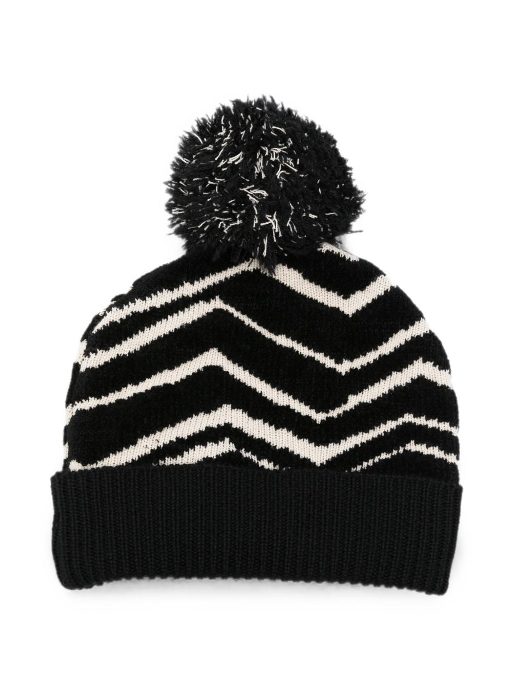 Cappello per bambina Missoni Kids bianco e nero con pompom MZ0B07 W0028 930BG MISSONI KIDS 
