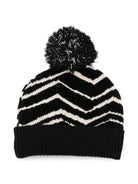 Cappello per bambina Missoni Kids bianco e nero con pompom MZ0B07 W0028 930BG MISSONI KIDS 