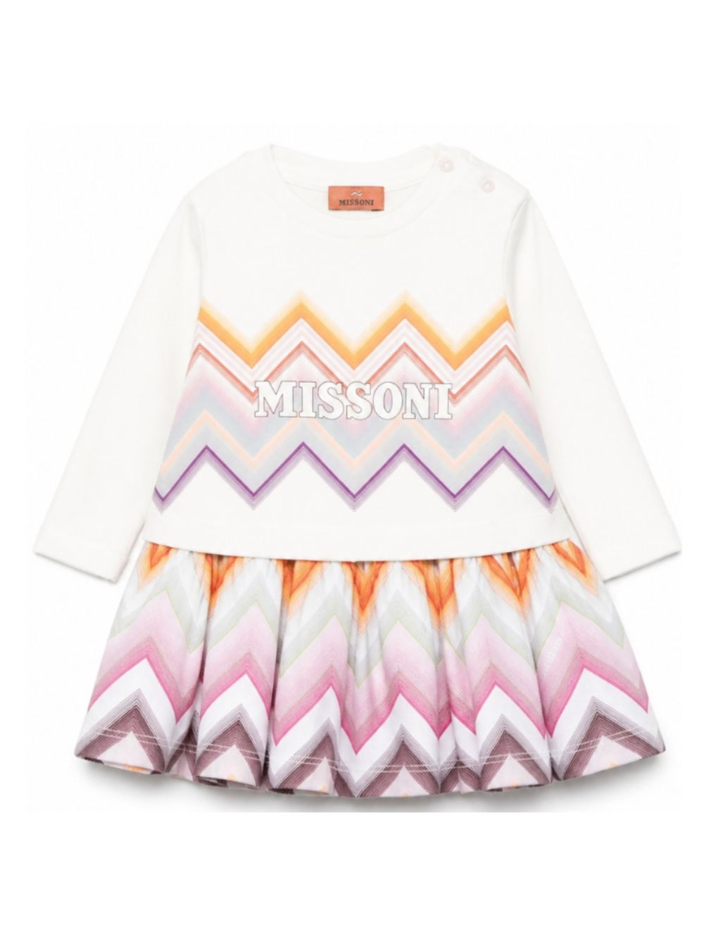 Abito per neonata Missoni Kids bianco con motivo a zigzag MZ1000 Z3672 102 MISSONI KIDS 